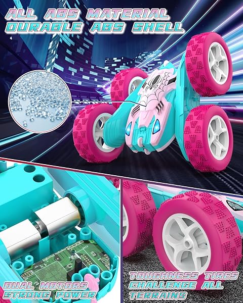 BLISSBUD PINK SPIDER REMOTE CONTROL CAR FOR GIRLS, KIDS RACE RC CARS FOR GIRL, PRINCESS TOYS FOR AGE 6 7 8 9 10 CHRISTMAS BIRTHDAY GIFTS