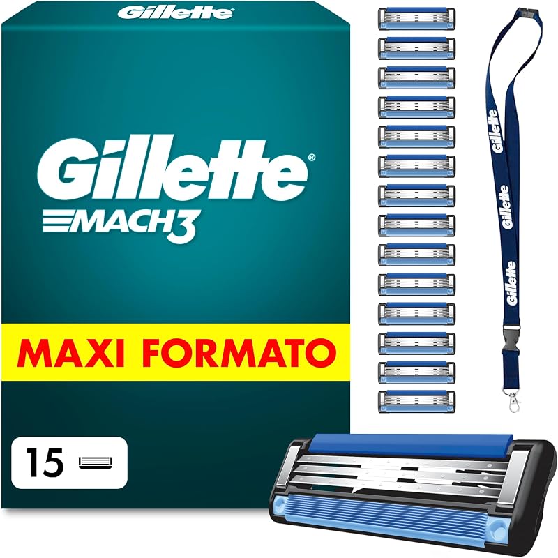 Lamette Mach 3, 15 Cartucce per Rasoio Barba Uomo, Multicolore — foto 1 di 8