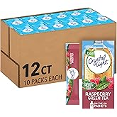 Crystal Light Powdered Drink Mix, 120 On-the-Go pkts, Raspberry Green Tea | Naturally Flavored for a Refreshing Tea, Zero Grams of Sugar, 10 Calories Per Packet, Made with Real Green Tea