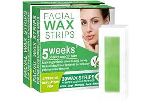 YSCFHSHC Wax Strips for Hair Removal - 98% Natural Formula for Sensitive Skin, Facial Hair Removal for Women - Gently and Quickly Removes Hair from Eyebrows, Body, Legs, and Bikini Line- Hypoallergenic 2Pcs