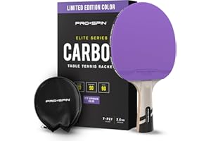 PRO-SPIN Ping Pong Paddle - Limited Edition Colour | Premium Table Tennis Racket with Carbon Fibre | Elite Series 7-Ply Blade