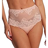 Lace Allure High Waist Thong - Pale Peach