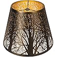 Small Metal Lampshade Forest Etching Forest Lamp Shade Pattern 6'' Top 10'' Bottom Height 7.5'' Fits For Table Lamps And Floor Lamps Spider Fitter Out Black in Gold ALUCSET lampshade