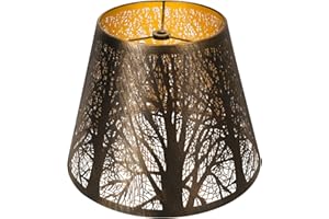 Small Metal Lampshade Forest Etching Forest Lamp Shade Pattern 6'' Top 10'' Bottom Height 7.5'' Fits for Table Lamps and Floo