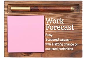 EFFJNSG Work Forecast Sticky Note Holder, Funny Office Desk Organizer, Sarcastic Work Gift for Coworkers, Boss, Employees, Self-Stick Note Pad Holders EDP125