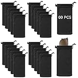 Microfiber Glasses Pouch, Black Sunglasses Bag