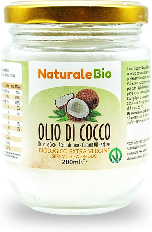 Organic Extra Virgin Coconut Oil 200 ml. Raw Cold Pressed Pure and