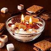 Ceoighe S'mores Candle Bowl, 2 Wicks Realistic Cereal Food Candles with Graham Crackers, Chocolate, and Marshmallows for Best Burn, Ideal for Christmas, Thanksgiving Day, Camping, Movie Night Supplies