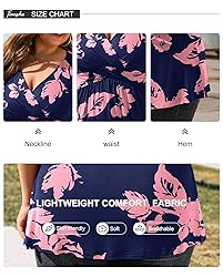 TIANZHU Plus Size Tops for Women Peplum Tunic Top