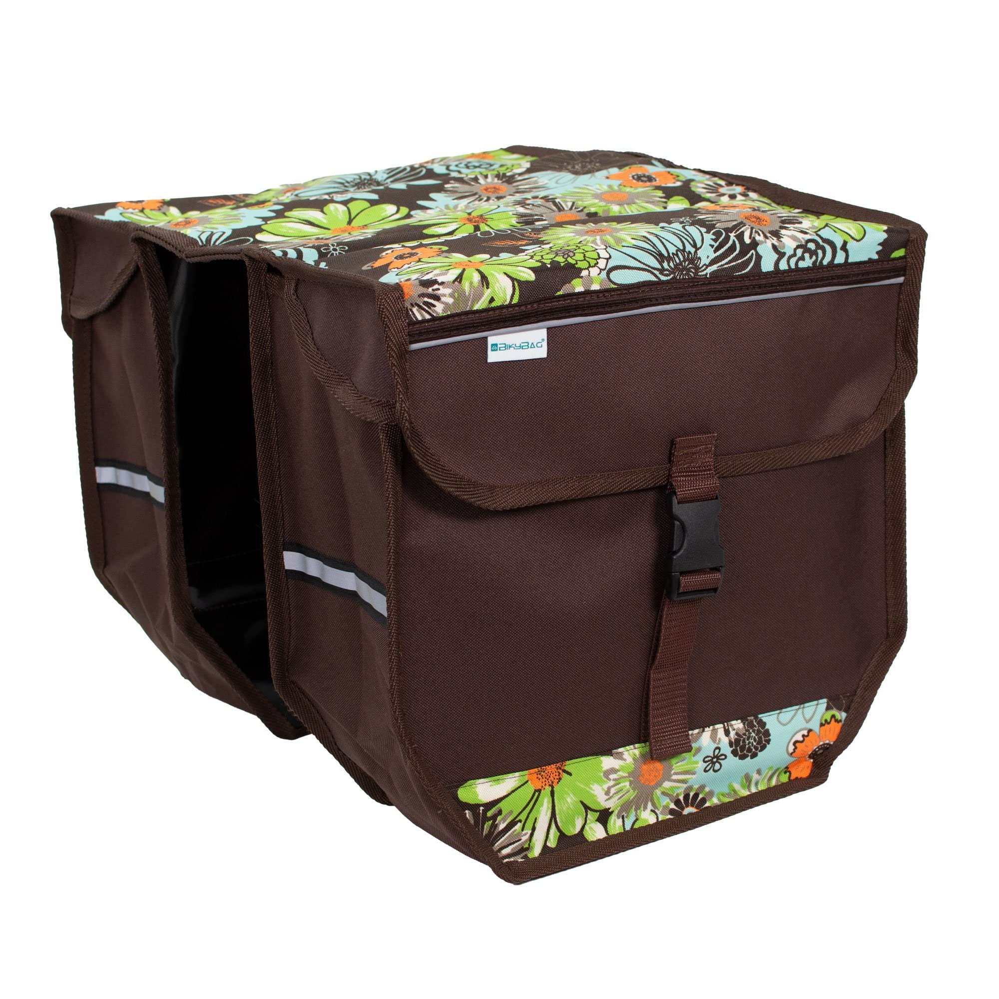 BikyBag Model T - Bicycle Double Panniers Bag Fashion Cycle Bike (Green Meadow)