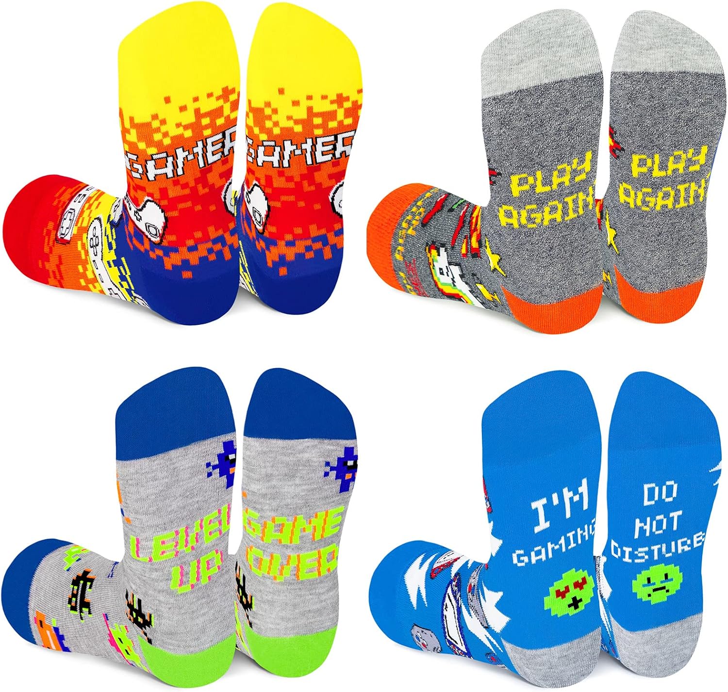 4 Pack Kids Boys Girls Novelty Crew Socks Funny Cartoon Cute Animal Food Avocado Pineapple Cat: Clothing