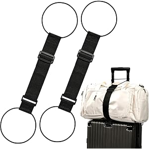 2Pcs Luggage Straps for Suitcases, Adjustable Luggage Connector Straps | Securely Carry Hand Luggage, Hands-Free Travel Essen