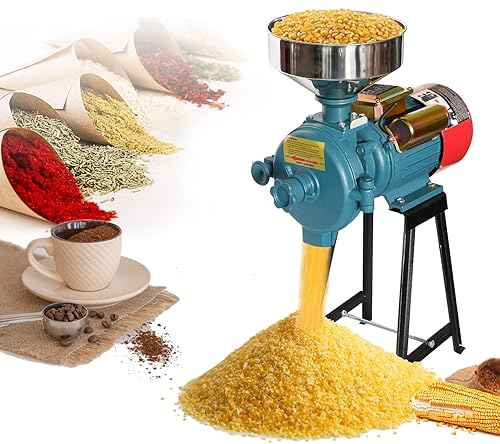 H&ZT Electric Corn Grinder Machine, 110V Electric 3000W Flour Mill Corn