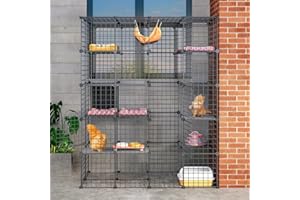 BBDDKEG Eiiel DIY Catio Outdoor Cat Enclosure;Large Cage Cat House with 6 Jumping Platforms for Play Catio with Large Entrance Easy to Clean