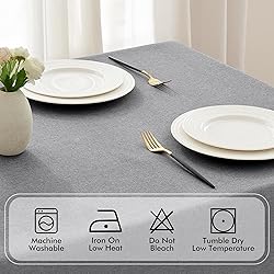 MIULEE Light Grey Thick Polyester Linen Rectangle
