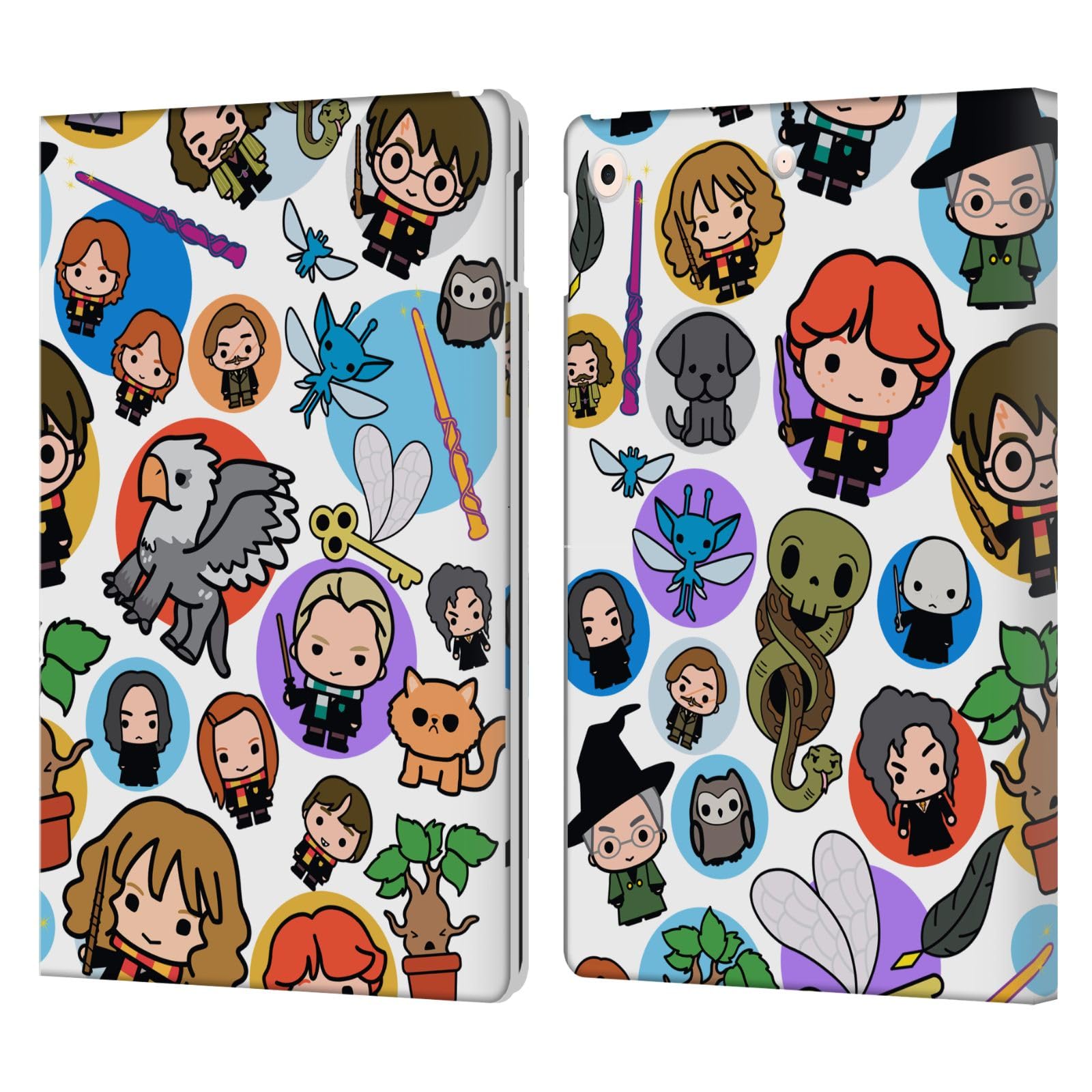 Head Case Designs Officially Licensed Harry Potter Pattern Deathly Hallows XXVIII Leather Wallet Case Compatible With Apple iPad 10.2 2019/2020/2021