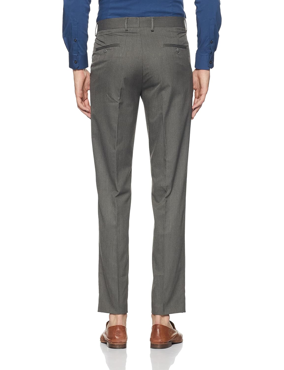 peter england men's slim fit formal trousers