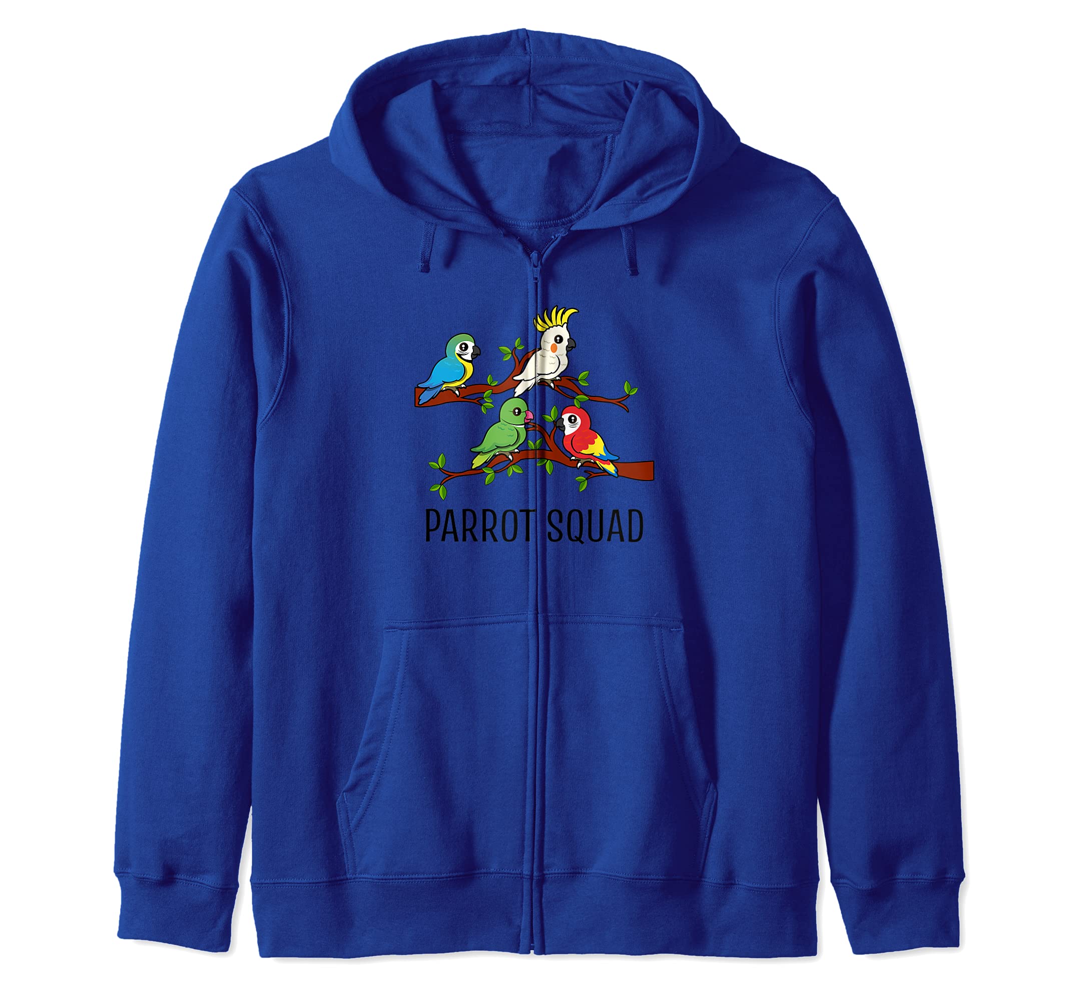 Cute Parrot Squad on a Tree Zip Hoodie