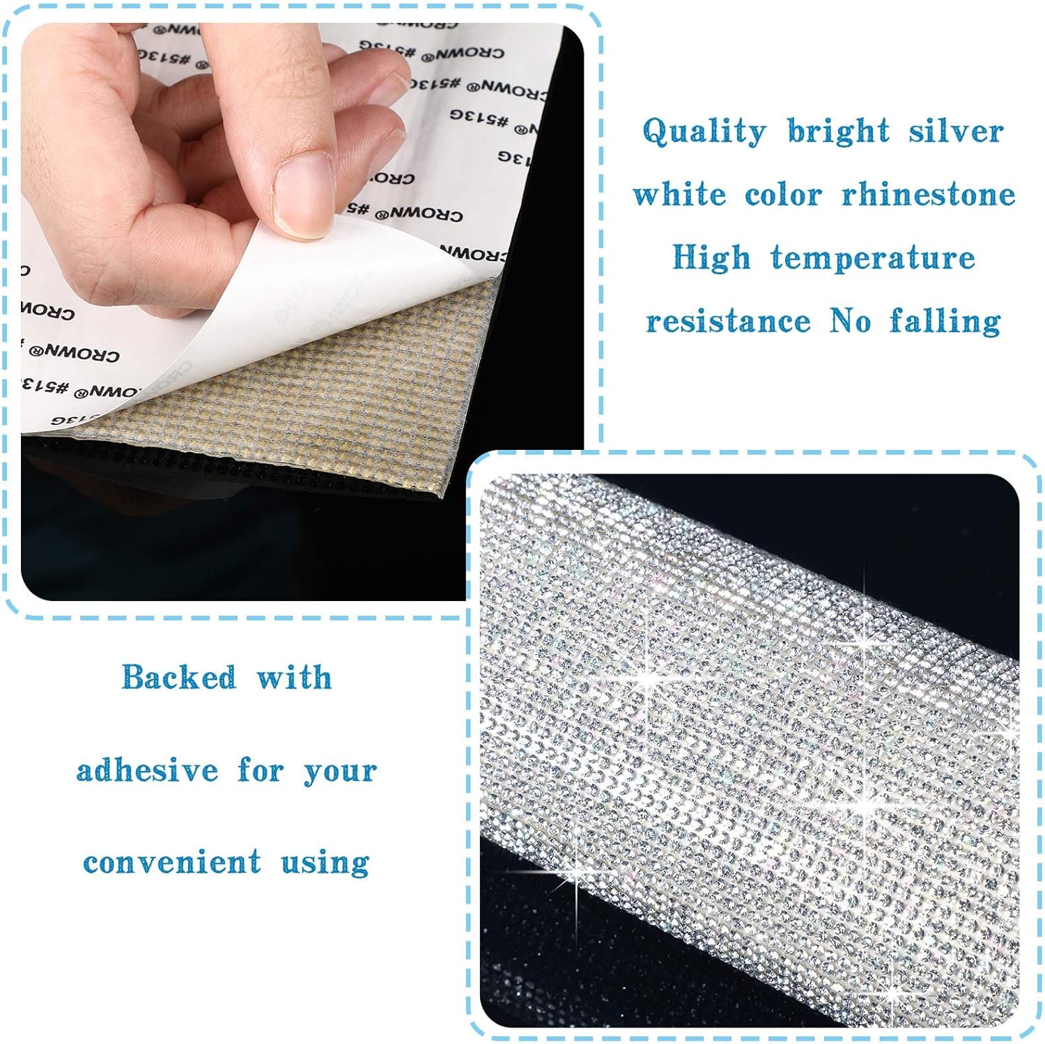 Zonon 60000 Pcs Bling Rhinestone Sheets Stickers Self-Adhesive Crystal Rhinestone DIY Glitter Diamond Resin Stickers for Home Car Cellphone Arts Crafts Decoration 5 Sheets x 12000 Pcs - Image 5
