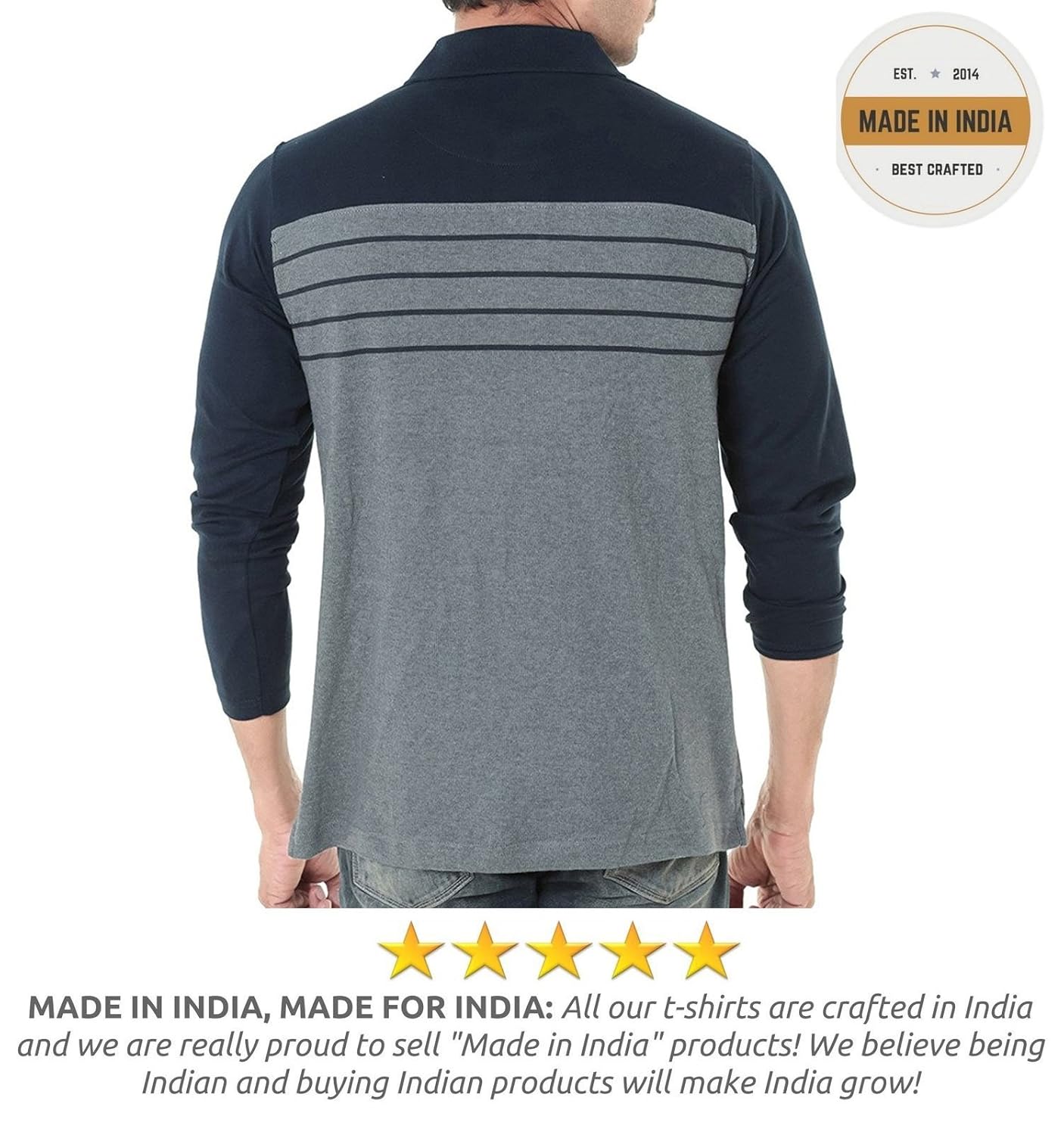 scatchite men's cotton full sleeve polo t-shirt