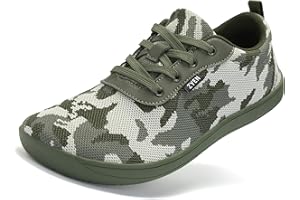 ZYEN Wide Toe Box Barefoot Shoes for Men Camo Walking Shoes Zero Drop Minimalist Sneakers Size 7-14