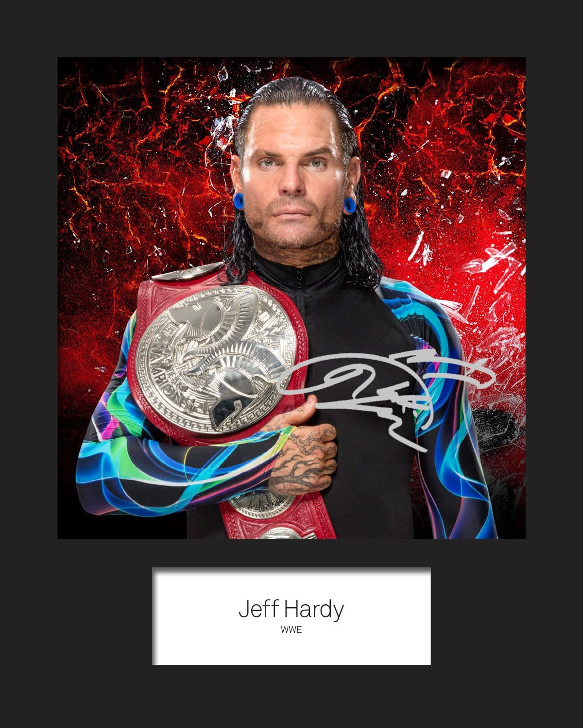 JEFF HARDY WWE #1 | Signed Mounted Photo Reprint | 10x8 Size to Fit 10x8 Inch Frames | Machine Cut | Photo Display | Present Gift Collectible