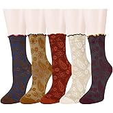 Benefeet Sox Womens Ruffle Socks Girls Cute Novelty Crew Socks Fancy Frilly Dress Sock Lettuce Trim Turn-Cuff High Ankle Sock