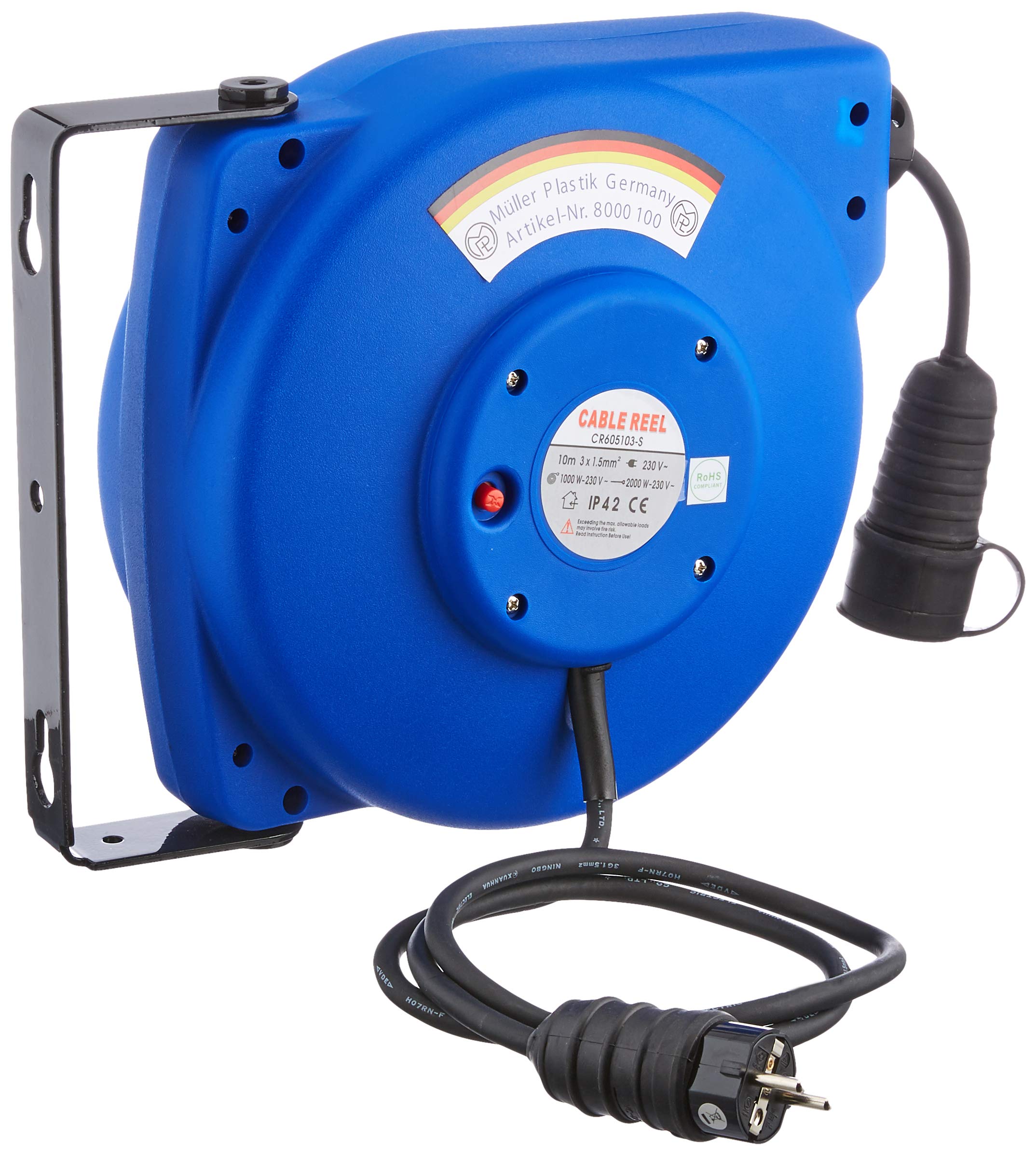 Cable Reel 10 m 3G 1.5 mm Connection Cable = 1.3 m