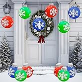 12 Pcs Outdoor Christmas Decorations, Large Inflatable Balls for Yards, Lawns, Porches, Gardens, Front Doors or Windows Christmas Decorated (9 Inch Balls)