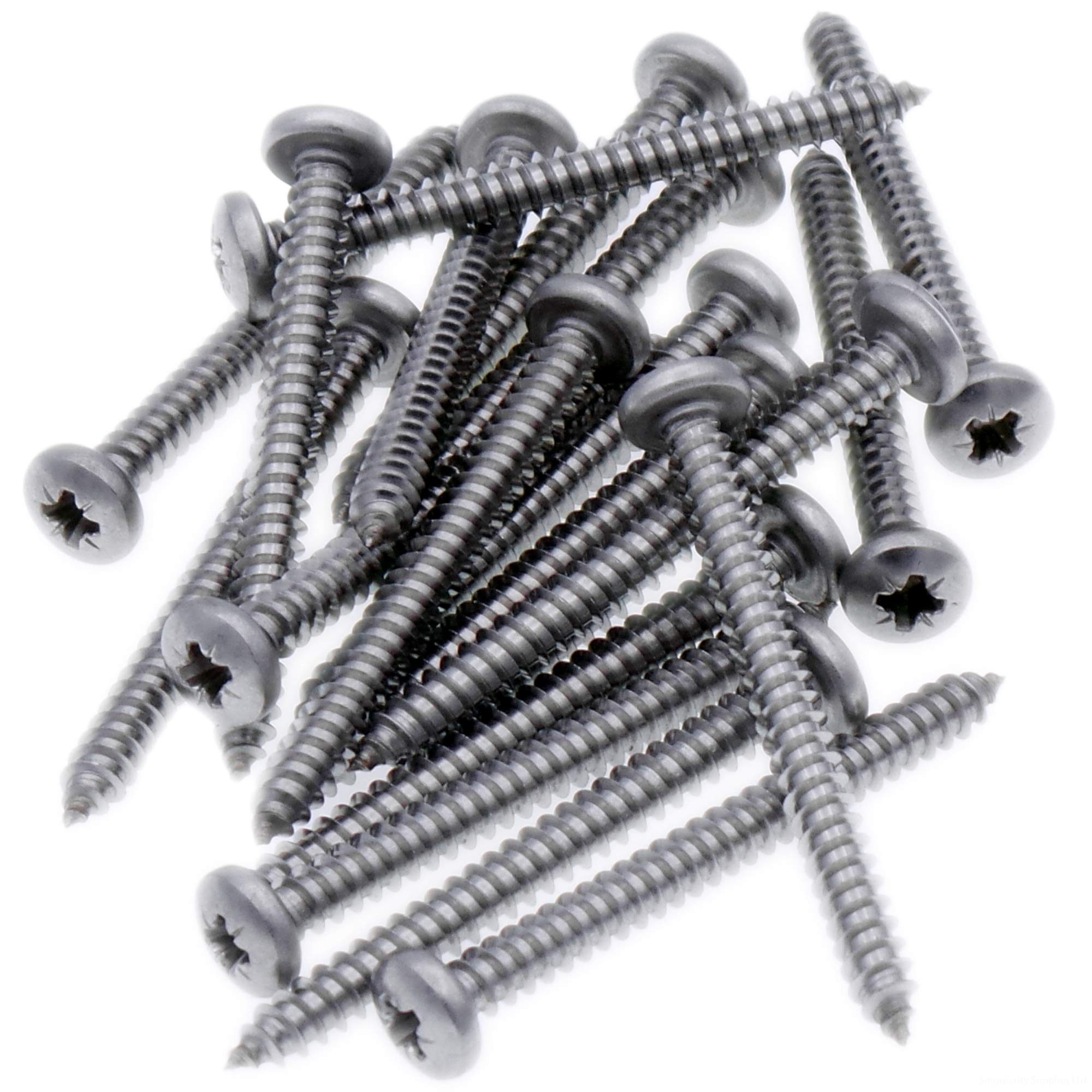 No.14 x 1.25 (6.3mm x 32mm) Pozi Pan Self-Tapping Screw - Stainless Steel (A2) (Pack of 20)