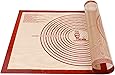 Non-slip Silicone Pastry Mat Extra Large with Measurements 28''By 20'' for Silicone Baking Mat, Counter Mat, Dough Rolling Mat,Oven Liner,Fondant/Pie Crust Mat By Folksy Super Kitchen (2028, red)