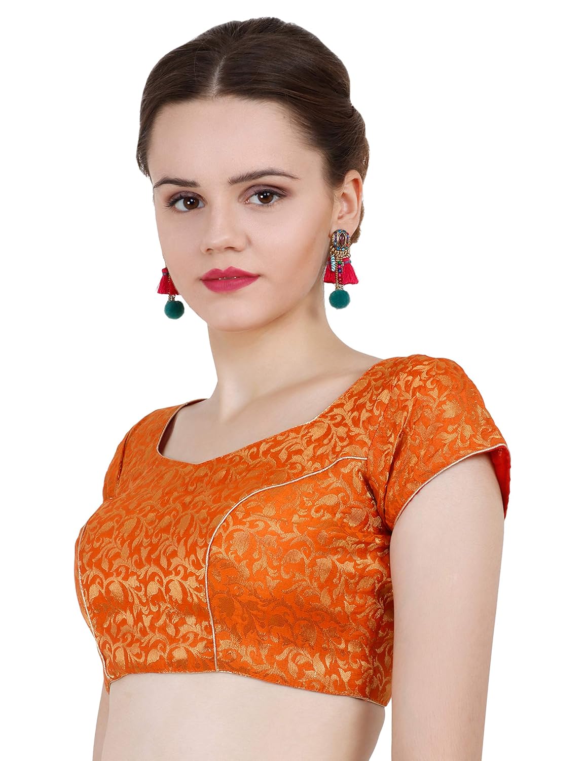 nd&r printed chanderi blouse single piece