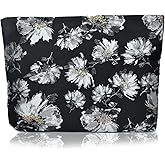 KeYaMee Makeup Bag Travel Cosmetic Bags for Purse Women Organizer Pouch Toiletry Bags with Zipper Large Capacity 058silverflower