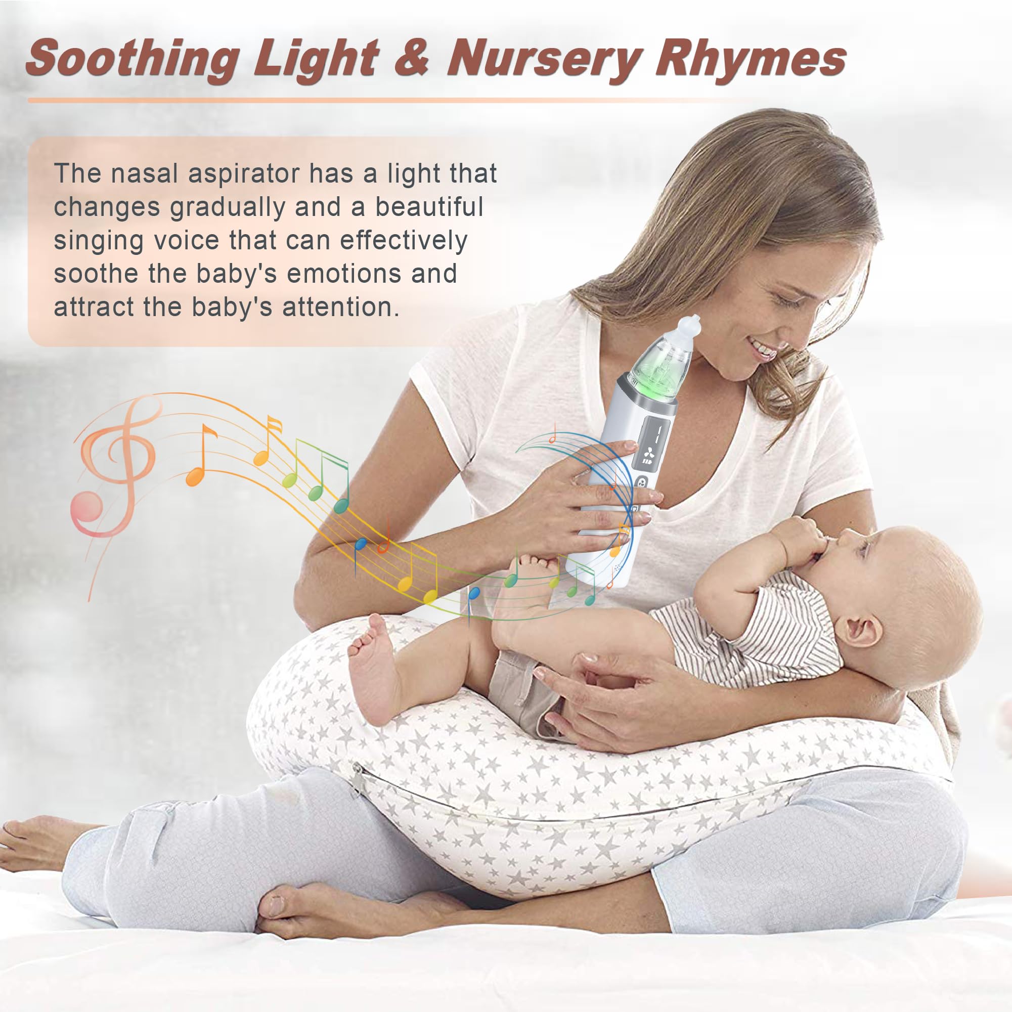 TopQuaFocus Baby Nasal Aspirator, Electric Nose Sucker Cleaner, 3 Adjustable Suction Power Level for Babies and Toddlers