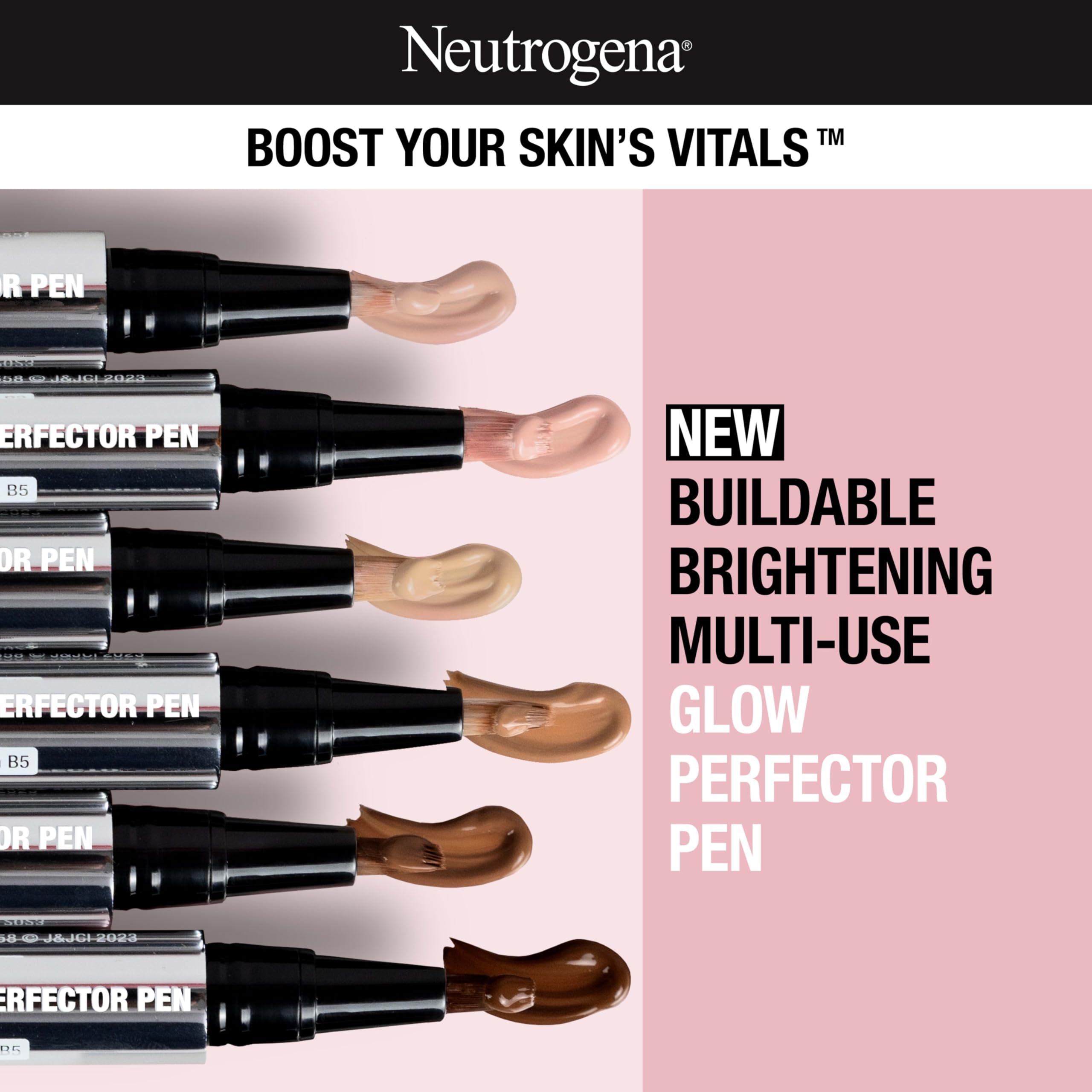 Neutrogena Healthy Skin Glow Perfector Concealer Pen, Lightweight Liquid Makeup for Face with Pro-Vitamin B5 & Vitamin E for a Radiant Finish, Fair, 0.1 oz