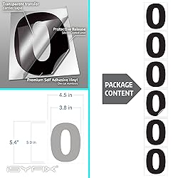 iSYFIX Black Vinyl Number 0 (Zero) Stickers - 6