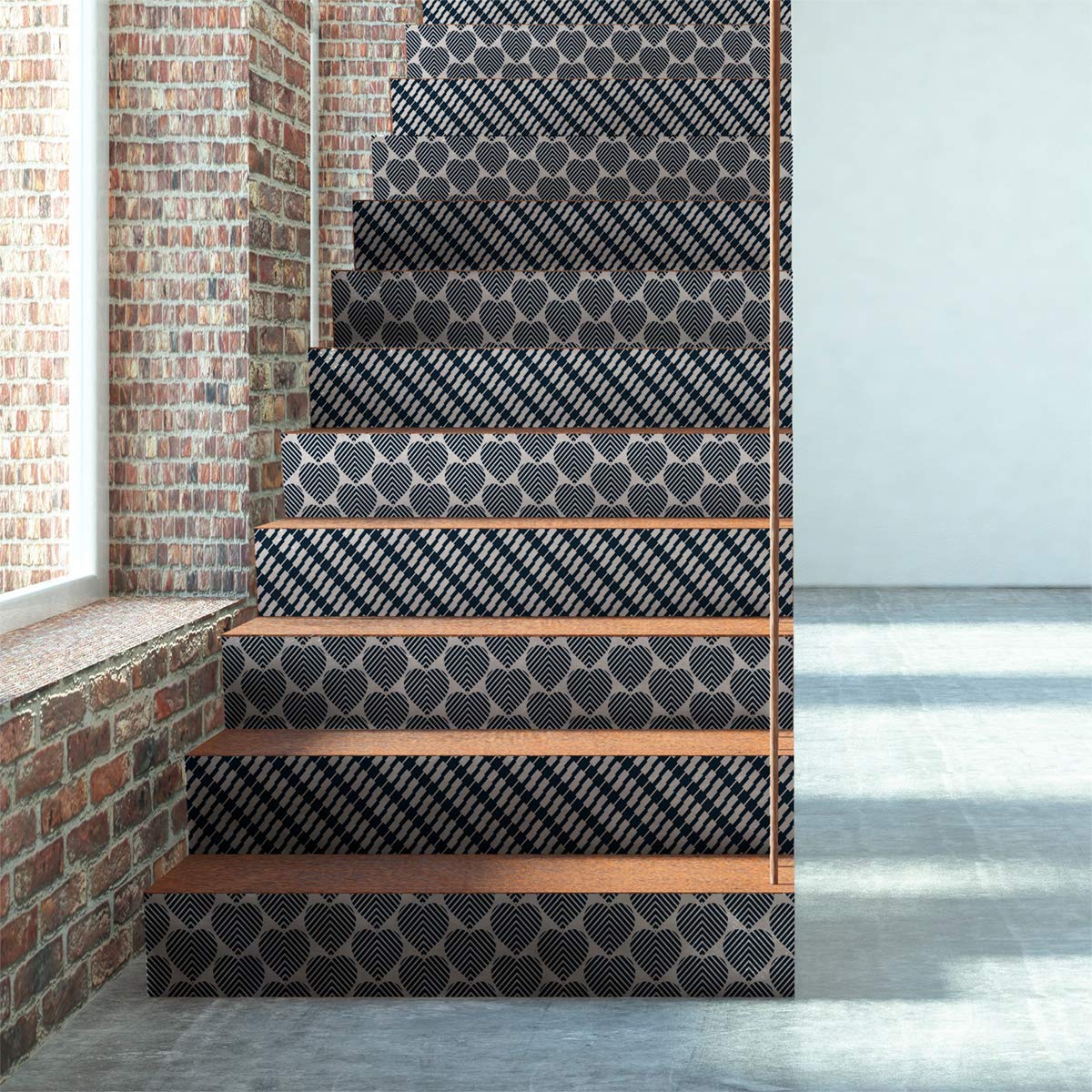 2 Adhesive Stickers for Stairs Tiles | Cement Tile Riser Sticker – Tile Risers – Azulejos – 15 x 105 cm – 2 Strips