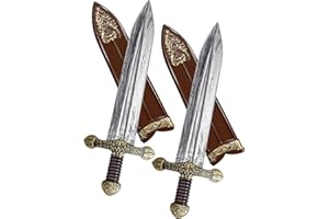 2Set Sword Toys,Plastic Roman Sword with Sheath,Medieval Warrior Costume Accessories for Halloween Cosplay LARP,Props