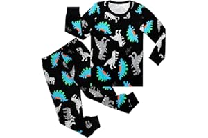 Arziliyy Boys Pajamas Set 100% Cotton Kids Pjs 2-Piece Long Sleeve Toddler Sleepwear 3-10 Years Old Children Clothes