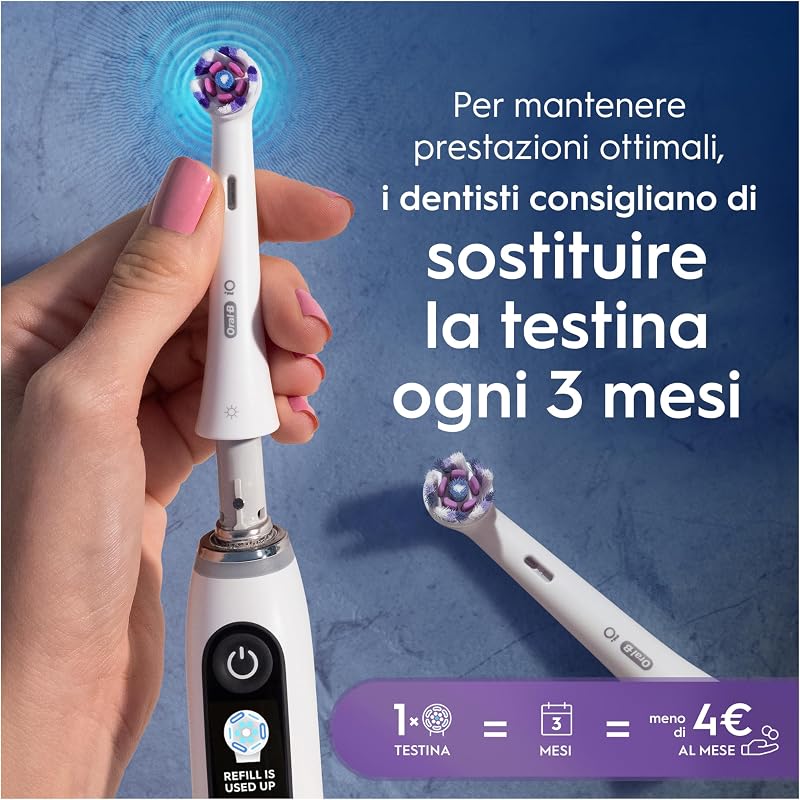 Testine di Ricambio iO Radiant White, Bianche, 8 Ricambi