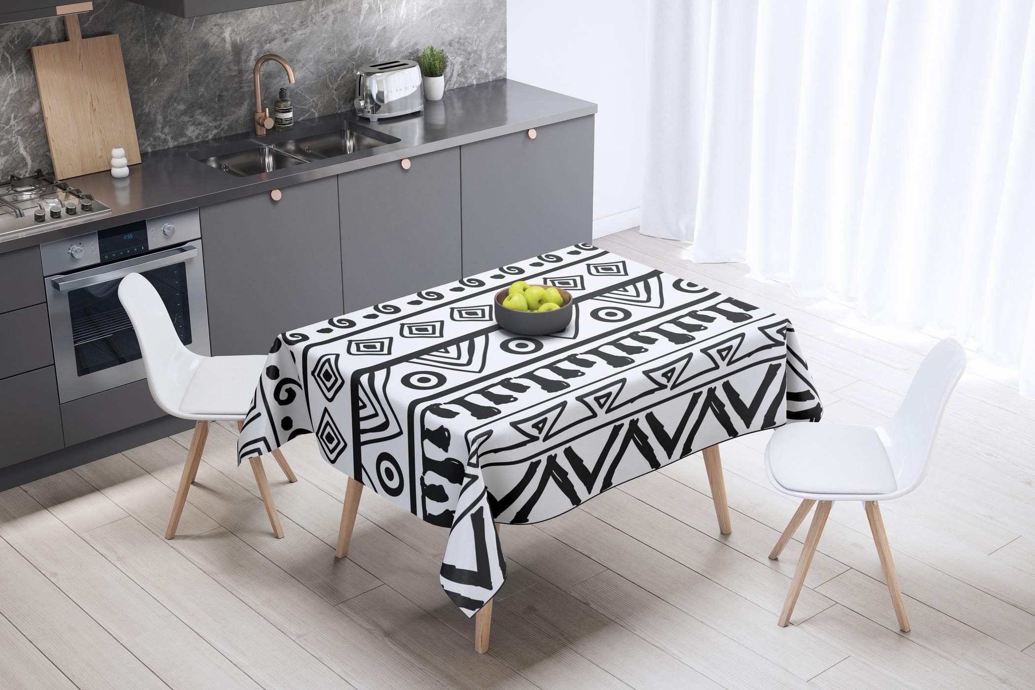 Bonamaison Kitchen Decoration, Tablecloth, 140cm x 140cm - Designed and Manufactured in Turkey