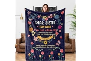 AISDE Sister Gifts Blanket, Sister Gifts from Sister, Sister Birthday Gifts, Gifts for Sister, Valentines Day Gifts for Sister, to My Sister Gifts Throw Blanket 60'' x 50''