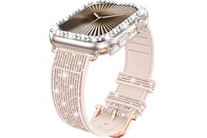 Goton Bling Silicone Band Case Compatible for Apple Watch Series 11 10 46mm with Edge Protector Cover[No Glass], Strap Color Changes with Angle for iWatch Series 11/10 46 mm