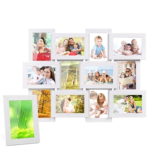 title=MvPower Cornice Multipla per 12 Foto Portafoto da Parete e un Portafoto Singolo