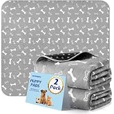 Baodan Washable Pee Pads for Dogs, 2 Pack Reusable Puppy Pads, 18"x24" | Super Absorbent, Waterproof &amp; Leakproof, Non-Slip Bottom, Machine Washable, For Floors, Beds, Couches, Crates, Carpets, Cars