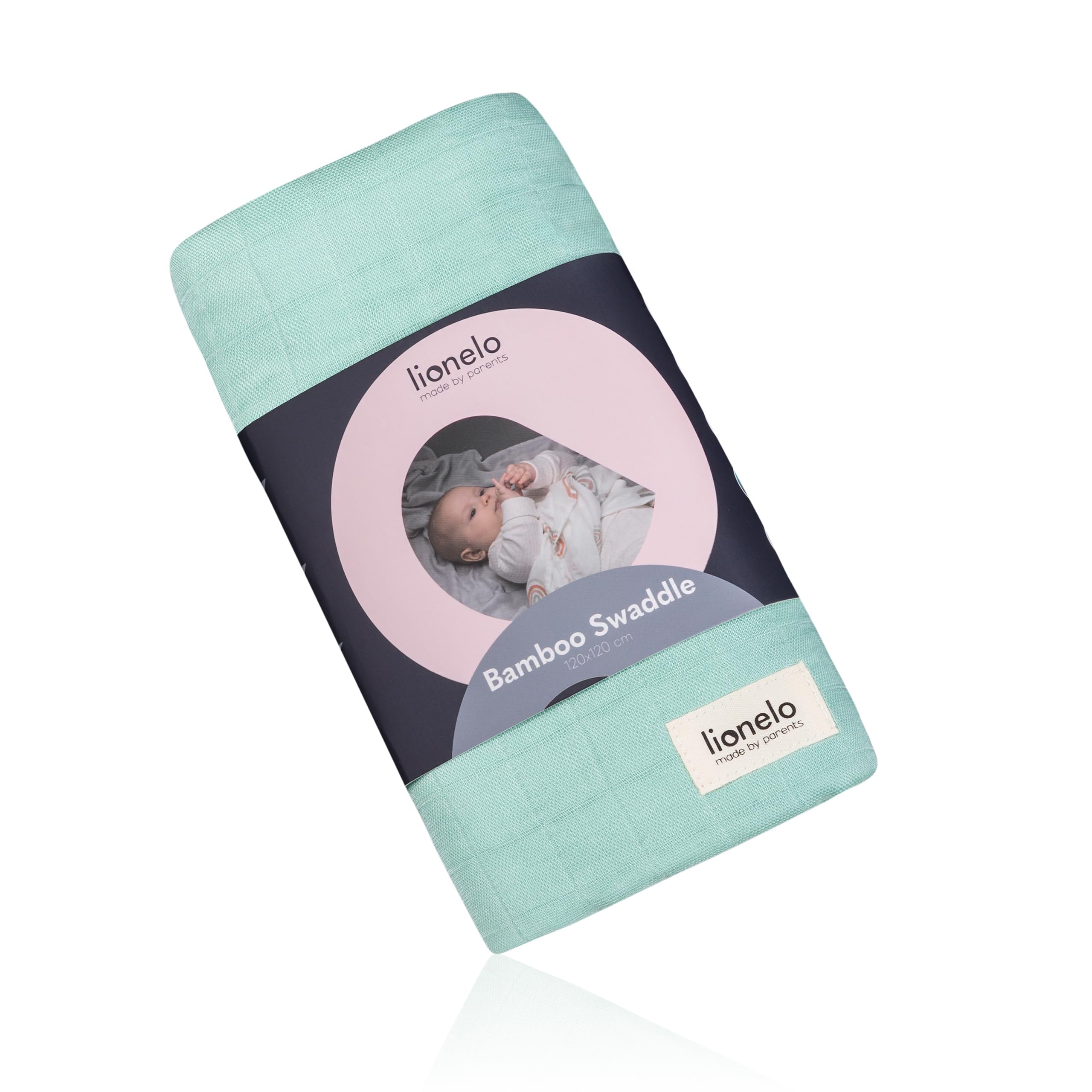 lionelo Bamboo Swaddle Muslin Baby Swaddle Newborn Blanket Made of 100% Natural Bamboo Cotton, Big size 120x120cm Pleasant to the touch, Soft fabric, Absorbs moisture and unpleasant odors