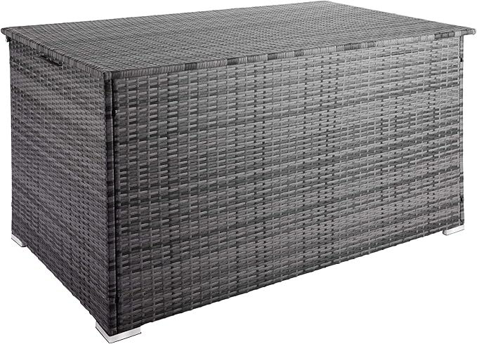TecTake 800715 Aluminium Polyrattan Auflagenbox, wetterfeste und