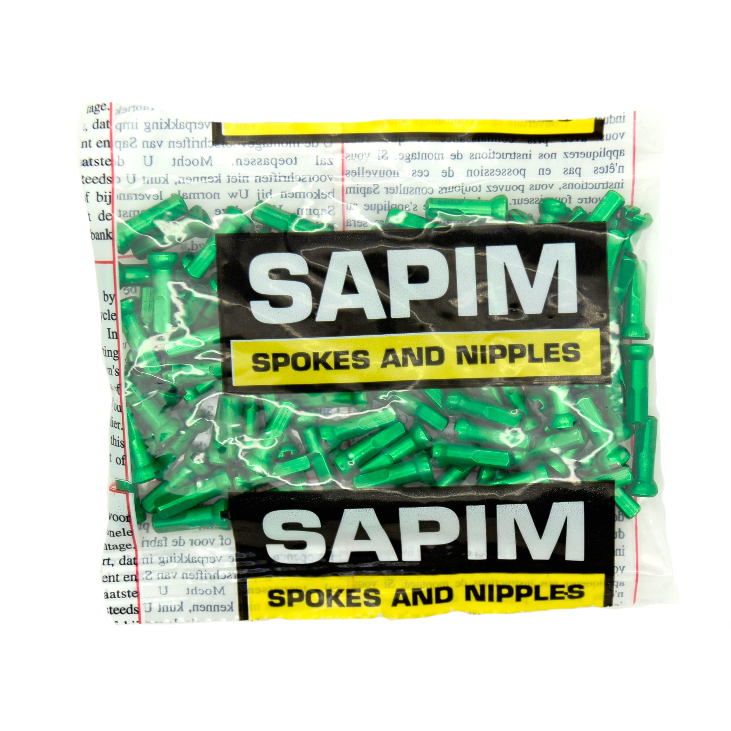 Sapim Polyax Alloy 14 Gauge Spoke Nipples, 14mm, Acid Green