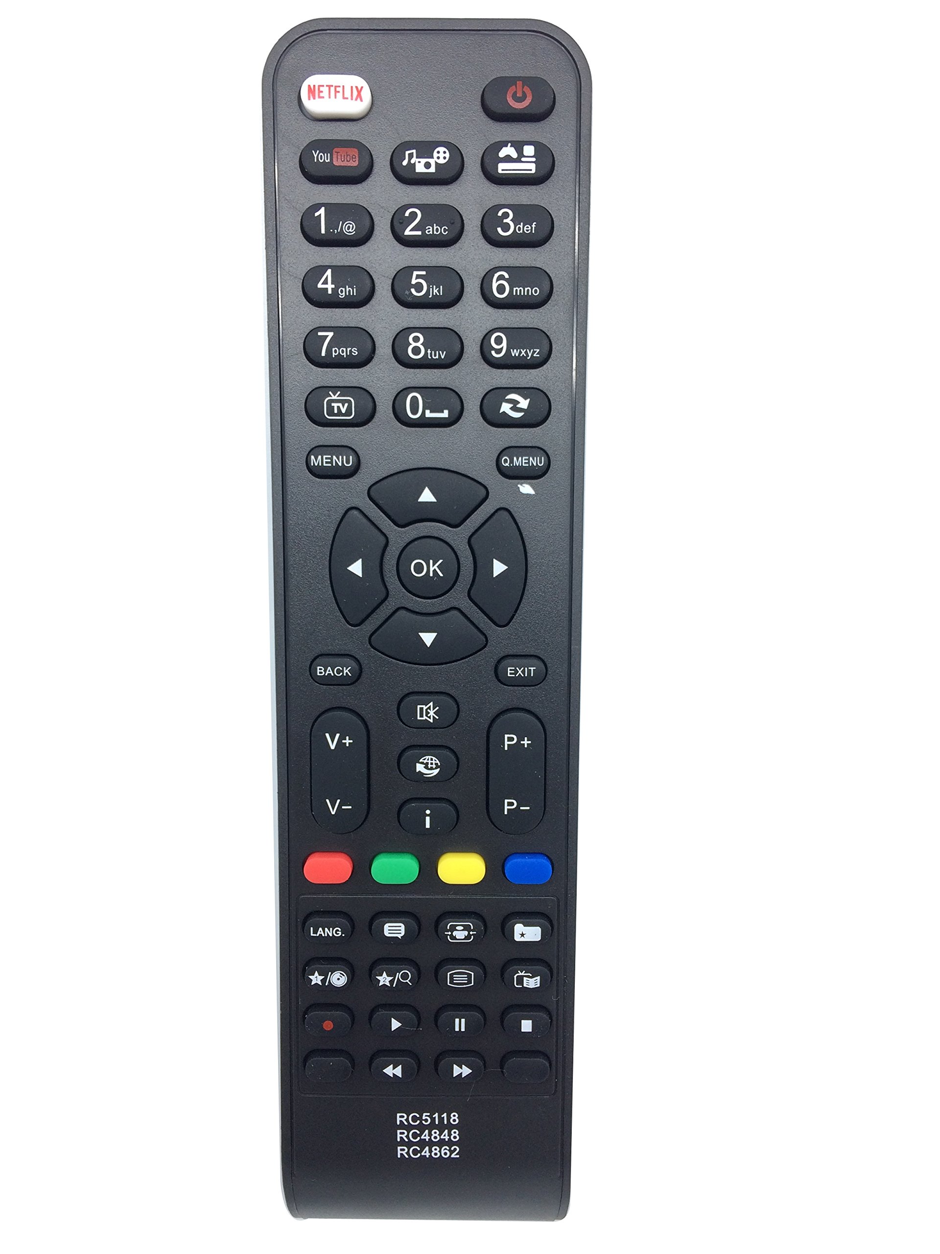 Vinabty Replaced Remote Control RC5118 RC4848 RC4862 for HITACHI Digihome Alba Polaroid FINLUX RC5118 Smart TV DVD