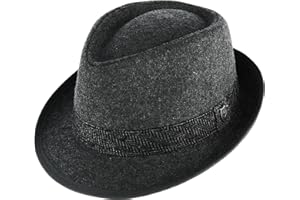 Ascentix Men’s Fedora, 2” Brim, Classic Wool Blend with Herringbone Band